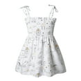 thumbnail image 1 of Toddler Girls Dresses Summer Sleeveness Suspender Cherry Animal Print Dress Beachwear Children'S Clothing, 1 of 2