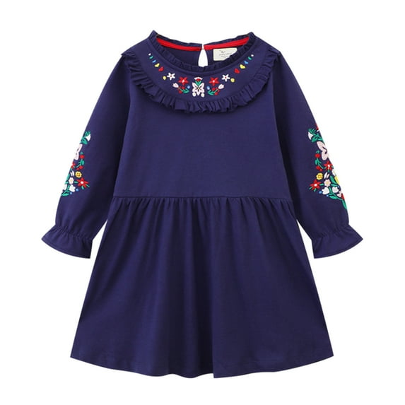 Toddler Girls Dresses Winter Long Sleeve Girl Casual Clohtes for Kids 2-7 Years Xmas Gift