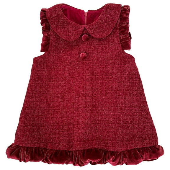 Toddler Girls' Dresses Winter Vest Casual Fall Fashion Birthday Dress for Girls Size 4-5T,Red