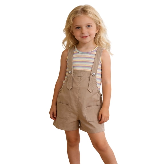 Toddler Girls Easter Overalls Cute Denim Jumpsuit With Bunny Applique Outfit Kids Clothes