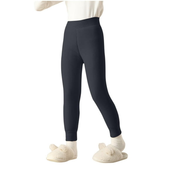 Toddler Girls Elastic Waist Leggings Kids Footless Dance Tights Thick Fleece Lined Casual Stretchy Sports Leggings