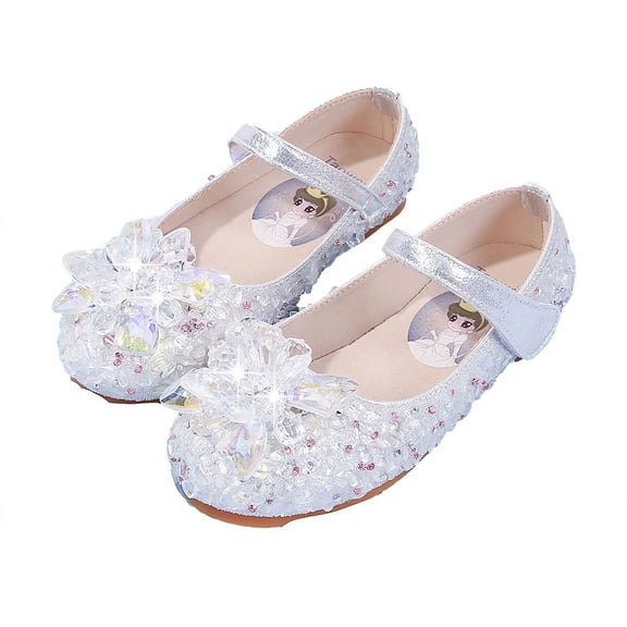 Toddler Girls Ice Queen Flat Dress Shoes Mary Jane Low Heel Princess Shoes
