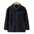 thumbnail image 1 of Toddler Girls Fall Clothes New Kids Full Zip up Coats Fleece Warm Long Sleeve Soft Jackets Boys Girls Cute Outwear with Pockets Dark Gray 120, 1 of 4