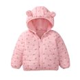 thumbnail image 1 of Toddler Girls Fall Coats Hooded Zipper Floral Print Jacket Windproof Winter Casual Outerwear Size 18-24 Months, 1 of 6
