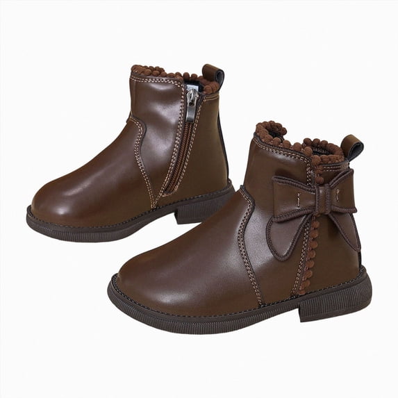 Toddler Girls Fall Winter Fashion Boots Casual Side Zipper Girls Shoes