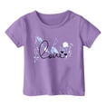 thumbnail image 1 of Toddler Girls Fashion Casual Print Crewneck Loose Short Sleeve T Shirt Top for Kids Size 1-2T, 1 of 4