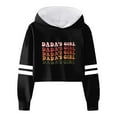 thumbnail image 1 of Toddler Girls' Fashion Sweatshirts Kids Casual Loose Active Full Sleeves Hoodies Hooded Short Letter Print Striped Teen Crop Cute Pullover Tops Clothes for Girls Size 4-5T, 1 of 4