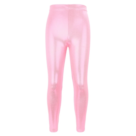 Toddler Girls Faux Leather Ballet Yoga Leggings Fall Winter Casual Comfy High Waist Pants Athletic Gymnastics Dance Outfits