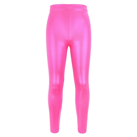 Toddler Girls Faux Leather Ballet Yoga Leggings Fall Winter Casual Comfy High Waist Pants Athletic Gymnastics Dance Outfits