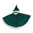 thumbnail image 1 of Toddler Girls Festive Hooded Cape Poncho Coat Winter Snowsuit Carseat Jacket Outerwear Outfit(Green,18-24 Months), 1 of 3
