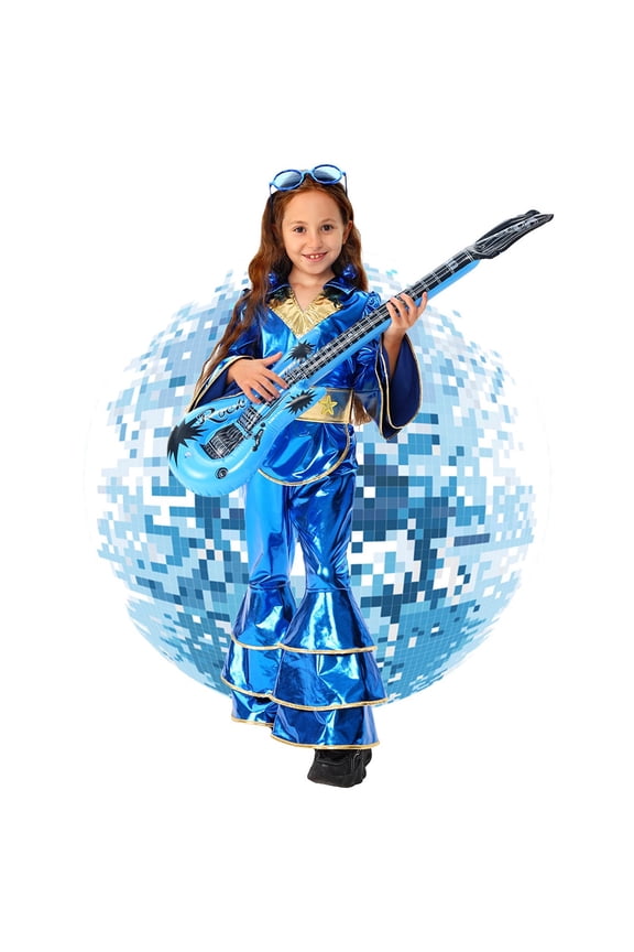 Toddler Girls Flare Pants Shiny Metallic Bell Bottoms Gold Star Waistband Disco Leggings for Party Costume, 4-10Y