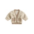thumbnail image 1 of Toddler Girls Fleece Cardigan Fuzzy Long Sleeve V Neck Button Down Coat Outwear, 1 of 8