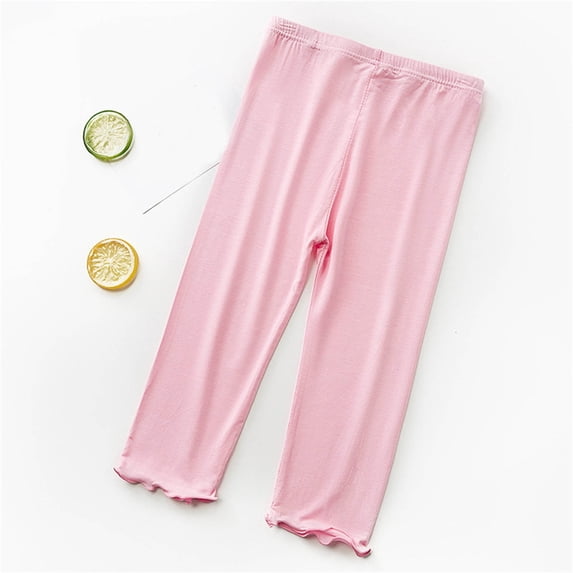 Toddler Girls Fleece Lined Warm Leggings Cream Charcoal Baby Girls Candy Color Solid Color Leggings Casual Kids Tight Pants