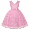 thumbnail image 1 of Toddler Girls Formal Dress Wedding Embraoidered Skirt Lace Lace Performance Christmas Party Flower Lace Bridesmaid Long Princess Dresses For Girls Fancy Dress Pink 3-4 Years, 1 of 9