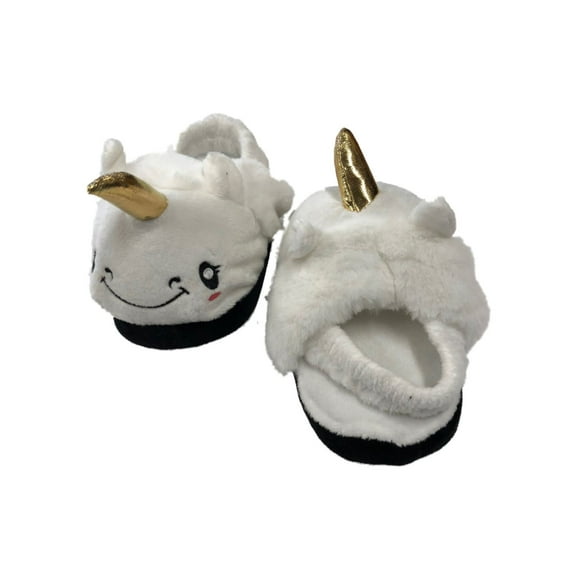 Toddler Girls Fuzzy White Unicorn Slippers House Shoes Large 11-11.5