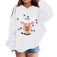 thumbnail image 1 of Toddler Girls Graphic Hoodie Merry Christmas Print Hooded Sweatshirt Festive Pullover Top Fall Fashion Clothing Size 2-3T ,White, 1 of 5