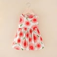 thumbnail image 1 of Toddler Girls' Graphic Print Sleeveless Dress , Summer Casual Wear For Ages 1,3 Red 6-7 Years, 1 of 6