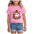 thumbnail image 1 of Toddler Girls Graphic Tee Short Sleeve Neck T-Shirt Halloween Pink 5-6 Years, 1 of 5