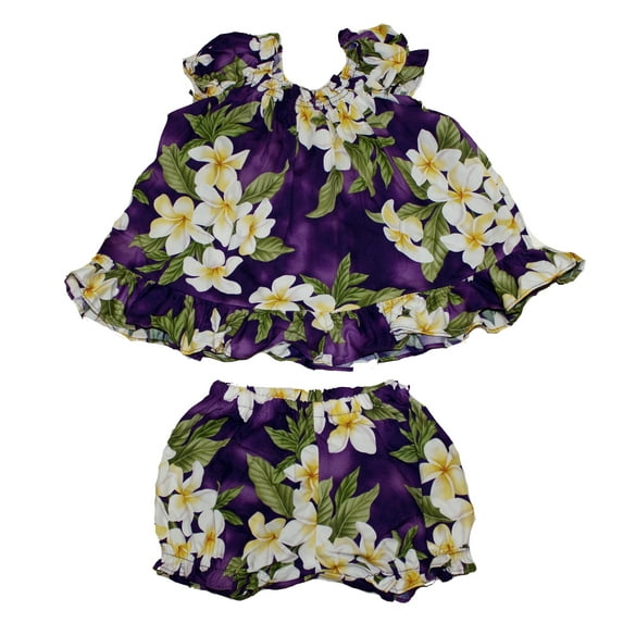 Toddler Girls Hawaii Style Cotton Dress Set, Made in Hawaii. Kids Size 1-2