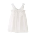 thumbnail image 1 of Toddler Girls Hawaiian Dress Solid Color Butterfly Mesh Sleeveless Suspenders Party Clothes Summer Dresses Girls Size 12-18 Months, 1 of 4