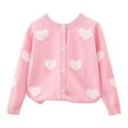 thumbnail image 1 of Toddler Girls Heart Graphic Knit Sweater Cardigan Kids Crewneck Cotton Long Sleeve Button down Love Coat Soft Thicken Jackets, 1 of 9