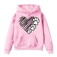 thumbnail image 1 of Toddler Girls Heart Sweatshirts Valentine Sweatshirt Crewneck Long Sleeve Kids Girls Heart Shirts Tops Girls Sweatshirt Pink 3 Y-4 Y, 1 of 3