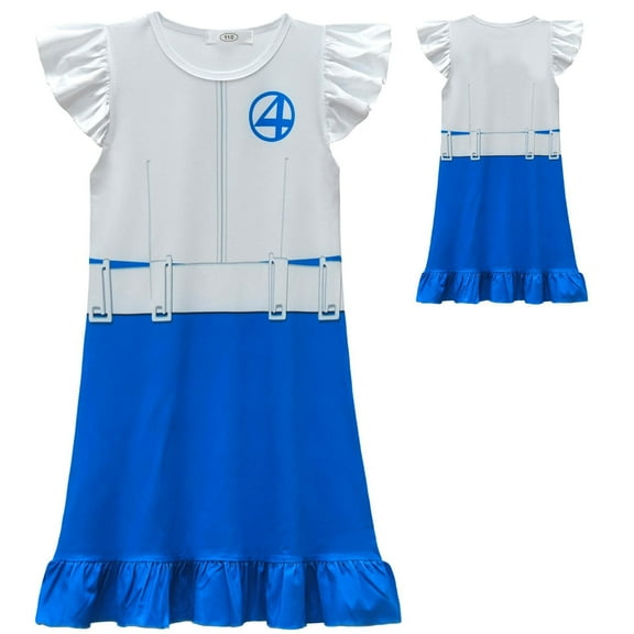 Toddler Girls' Hero Costume Night Dress Halloween Party Pajamas Size 4-9