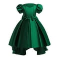 thumbnail image 1 of Toddler Girls Holiday Party Dress with Elegant Bow Tie Embroidery and Delicate Lace Ruffles for Green 3-4 Years, 1 of 6