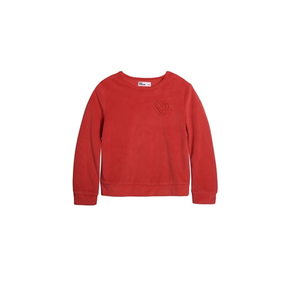Toddler Girls Holiday Velour Sweatshirt Serious Red 2T