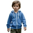 thumbnail image 1 of Toddler Girls Hoodie Casual Long Sleeve Hoodies with Zipper Blue Hooded Pocket Fall Winter Clothes 3T Toddler Girl Clothes, 1 of 7