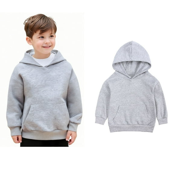 Toddler Girls Hoodie Grey Hoodies Casual Long Sleeve Sweatshirts Jackets Winter Clothes Girls Tops Size 12-24 Months