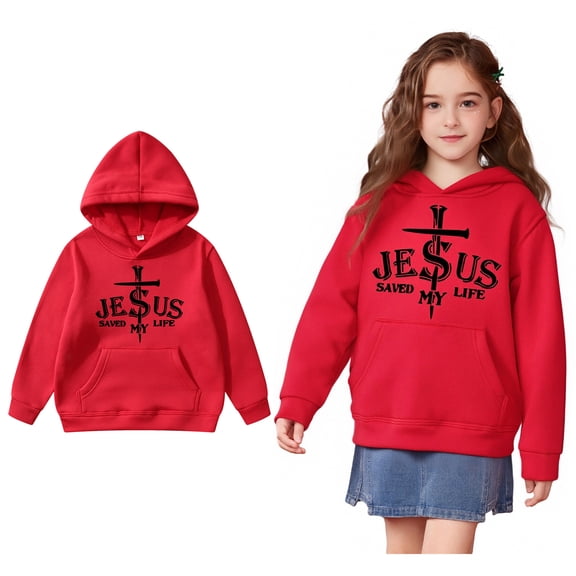 Toddler Girls Hoodies Jesus Graphic Hoodies for Juniors Long Sleeve Pullover Hoodie Sweatshirt Fall Winter Clothes Size 3-4 Years Girls Clothes