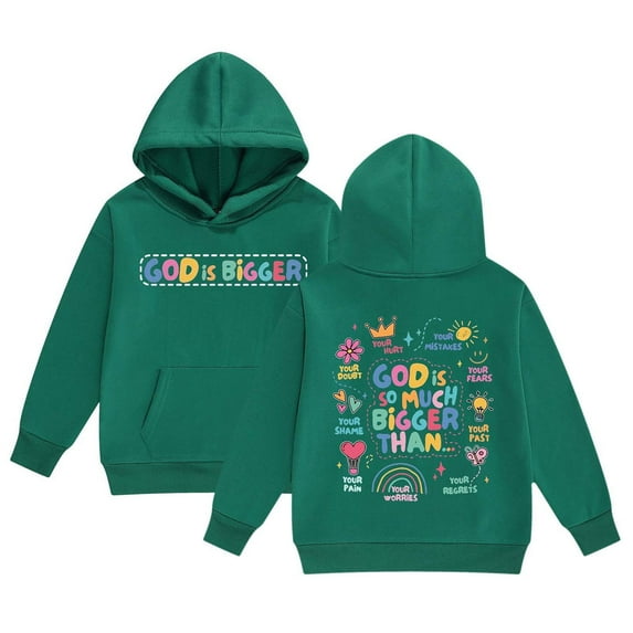 Toddler Girls Hoodies Sweatshirts Kids Hoodie Letter Long Sleeve Pocket Hoodie Jacket Clothing Dark Green Size 4-5T