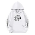 thumbnail image 1 of Toddler Girls Hoodies Sweatshirts Kids Pullover Football Print Hooded Sweatshirt Girls Outerwear Clothes White Size 3-4T, 1 of 4
