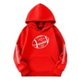 thumbnail image 1 of Toddler Girls Hoodies Sweatshirts Kids Pullover Football Print Hooded Sweatshirt Girls Outerwear Clothing Watermelon Red Size 3-4T, 1 of 4