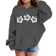 thumbnail image 1 of Toddler Girls Hoodies Sweatshirts Winter Casual Wear Crewneck Letter Print Pullover Kids Clothes Dark Gray Size 4-5T, 1 of 4