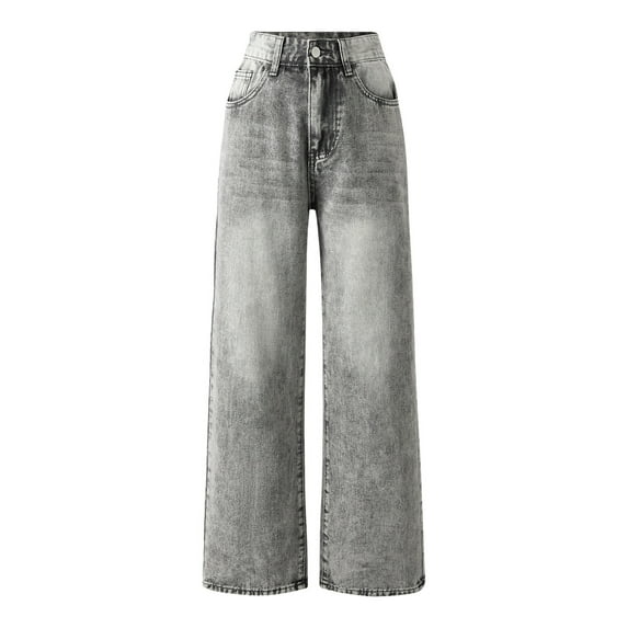 Toddler Girls Jeans Baggy Denim Jeans Wide Leg High Waisted Ripped Denim Pants Vintage Lightweight Teen Clothes Girls Jeans Size 12