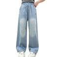 thumbnail image 1 of Toddler Girls' Jeans Denim Elastic Wasit Wide Leg Pants Clothing Kids Pants Girls, 1 of 9