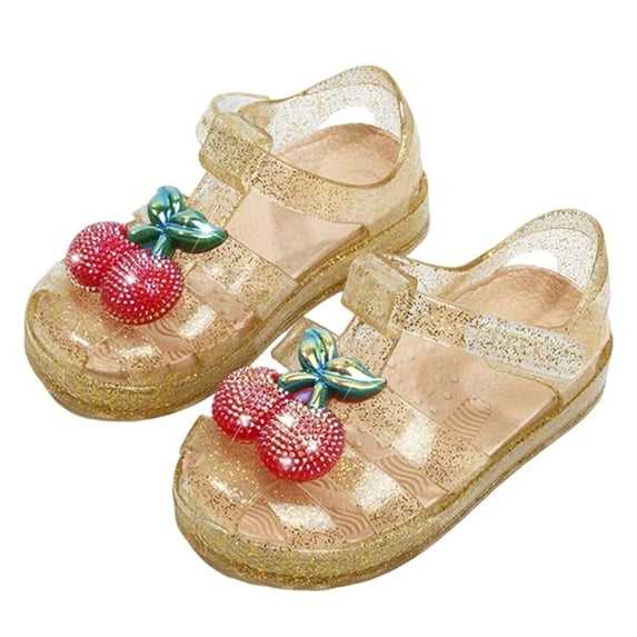 Toddler Girls Jelly Sandals Closed Toe Water Beach Summer Shoes Soft Rubber Sole Mary Jane Dress Shoes Princess Flat