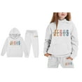 thumbnail image 1 of Toddler Girls Jesus Loves You Hoodie Long Sleeve Casual Graphic Hoodies Girls Loose Pullover Jogging Pants 2 Piece Fall Clothes Boys 2T Clothes, 1 of 5