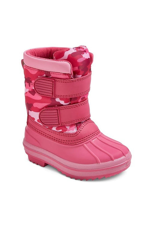 Toddler Girls' Joleen Double Strap Camo Winter Boots - Pink XL(11-12)