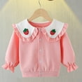 thumbnail image 1 of Toddler Girls Jumper Knitted Sweater Embroidered Long Sleeve Round Neck Ribbed Knitted Pullover Pink 12-18 Months, 1 of 7