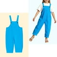 thumbnail image 1 of Toddler Girls Jumpsuits Girls Overalls Kids Casual Sleeveless Girls Overalls with Pockets Blue Jumpsuits Girls Clothing Size 3-4 Years, 1 of 4