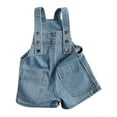 thumbnail image 1 of Toddler Girls Kid Jeans Bib Romper Overall Solid Color Suspender Pants Shorts Clothes, 1 of 7