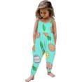 thumbnail image 1 of Toddler Girls Kids Easter Eggs Hunting Printing Jumpsuit Playsuit Strap Romper Summer Outfits Clothes, 1 of 6