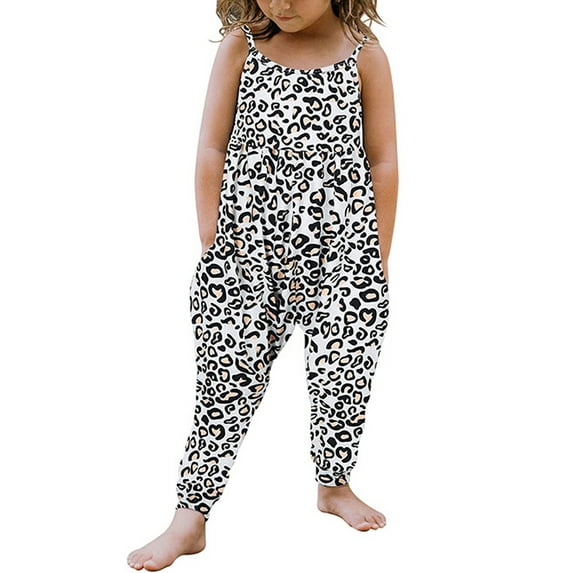 Toddler Girls Kids Jumpsuit One Piece Floral Dinosaur Playsuit Strap Romper Summer Outfits Clothes