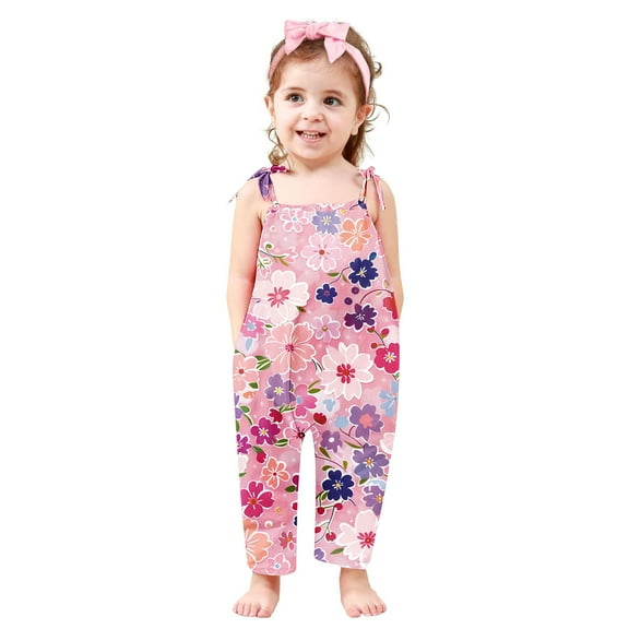 Toddler Girls Kids Printing Jumpsuit Playsuit Strap Romper Summer Outfits Clothes Pants For Girl Black Leggings For Girl skirted leggings girl plus