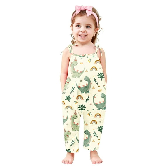 Toddler Girls Kids Printing Jumpsuit Playsuit Strap Romper Summer Outfits Clothes Pants For Girl Loose Fit Capris For Girl cargo pants girl