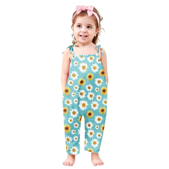 Toddler Girls Kids Printing Jumpsuit Playsuit Strap Romper Summer Outfits Clothes Pants For Girl Warm Leggings For Girl cargo pants