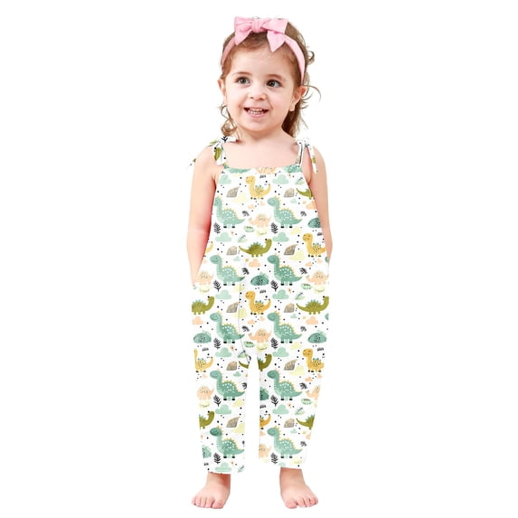Toddler Girls Kids Printing Jumpsuit Playsuit Strap Romper Summer Outfits Clothes